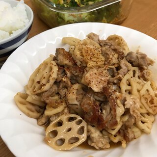 豚肉とレンコンの甘酢かけ